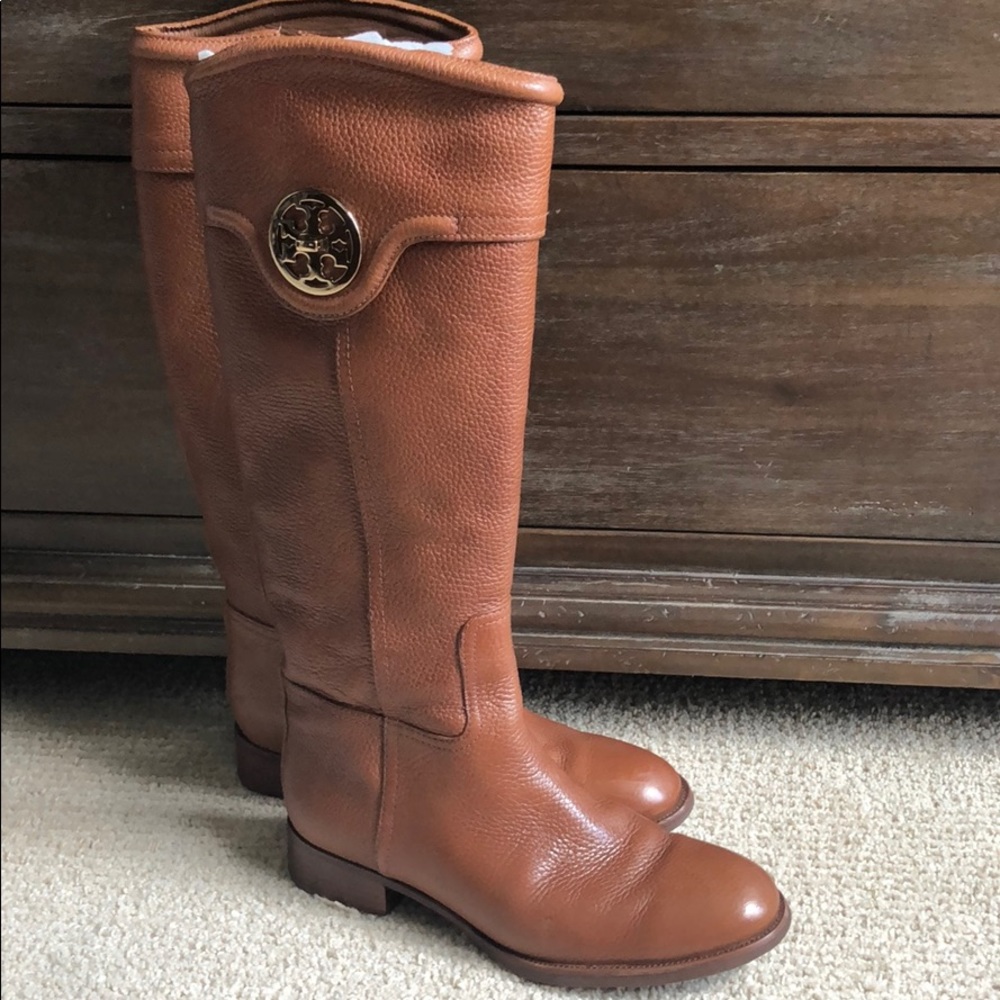 Tory Burch brown leather riding boots